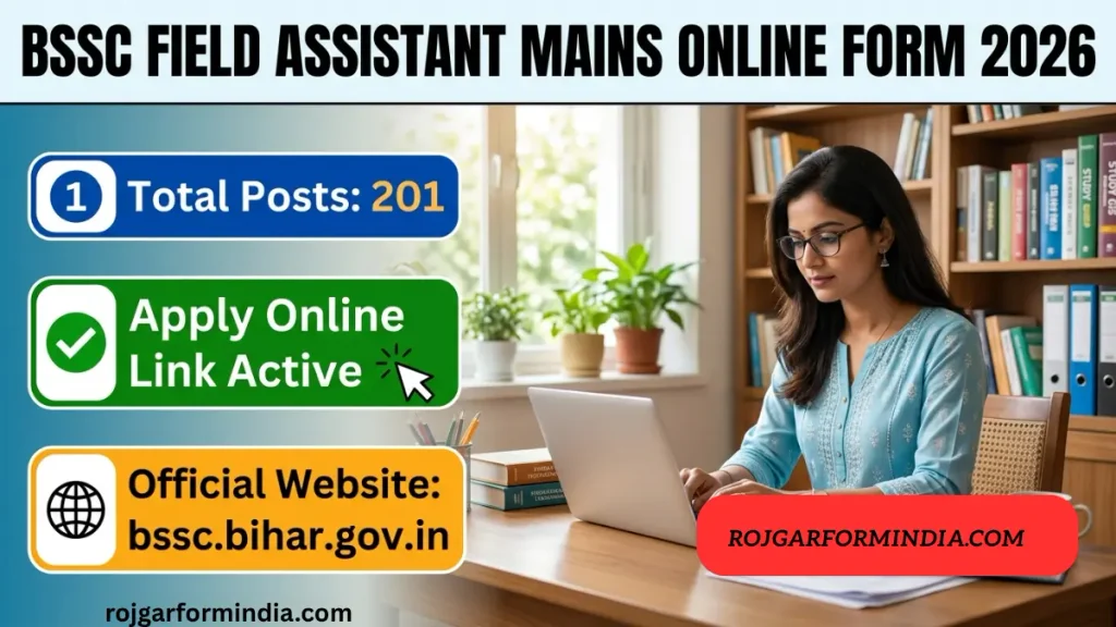 BSSC Field Assistant 2025 Mains Online Form 2026: Apply Online for 201 Posts