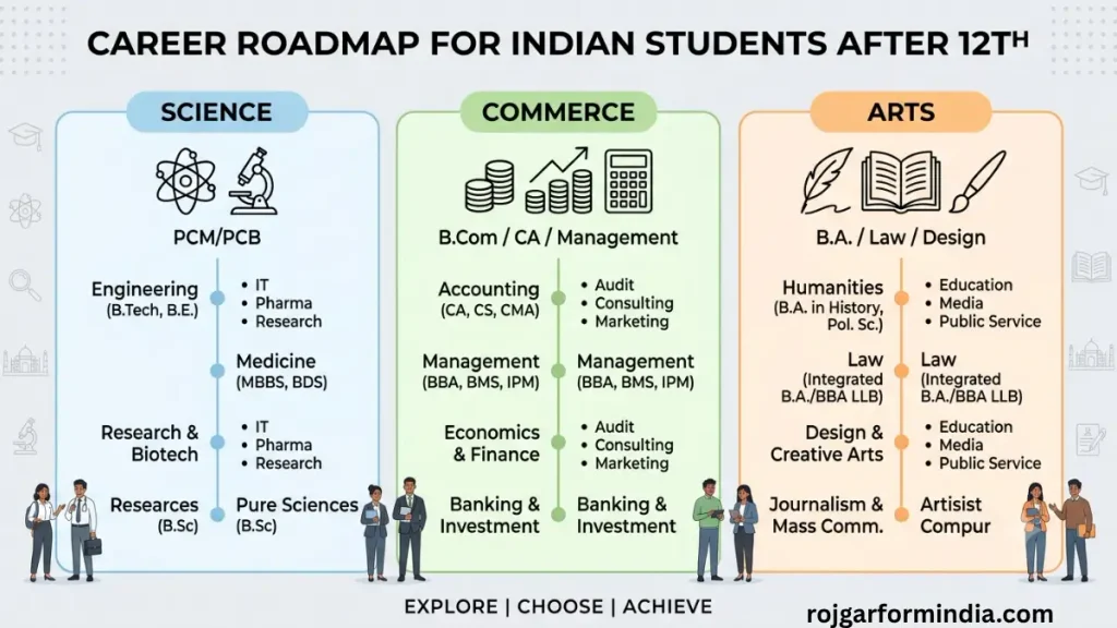 After 12th Career Roadmap for Indian Students: Courses, Government Jobs, Skills & Next Steps